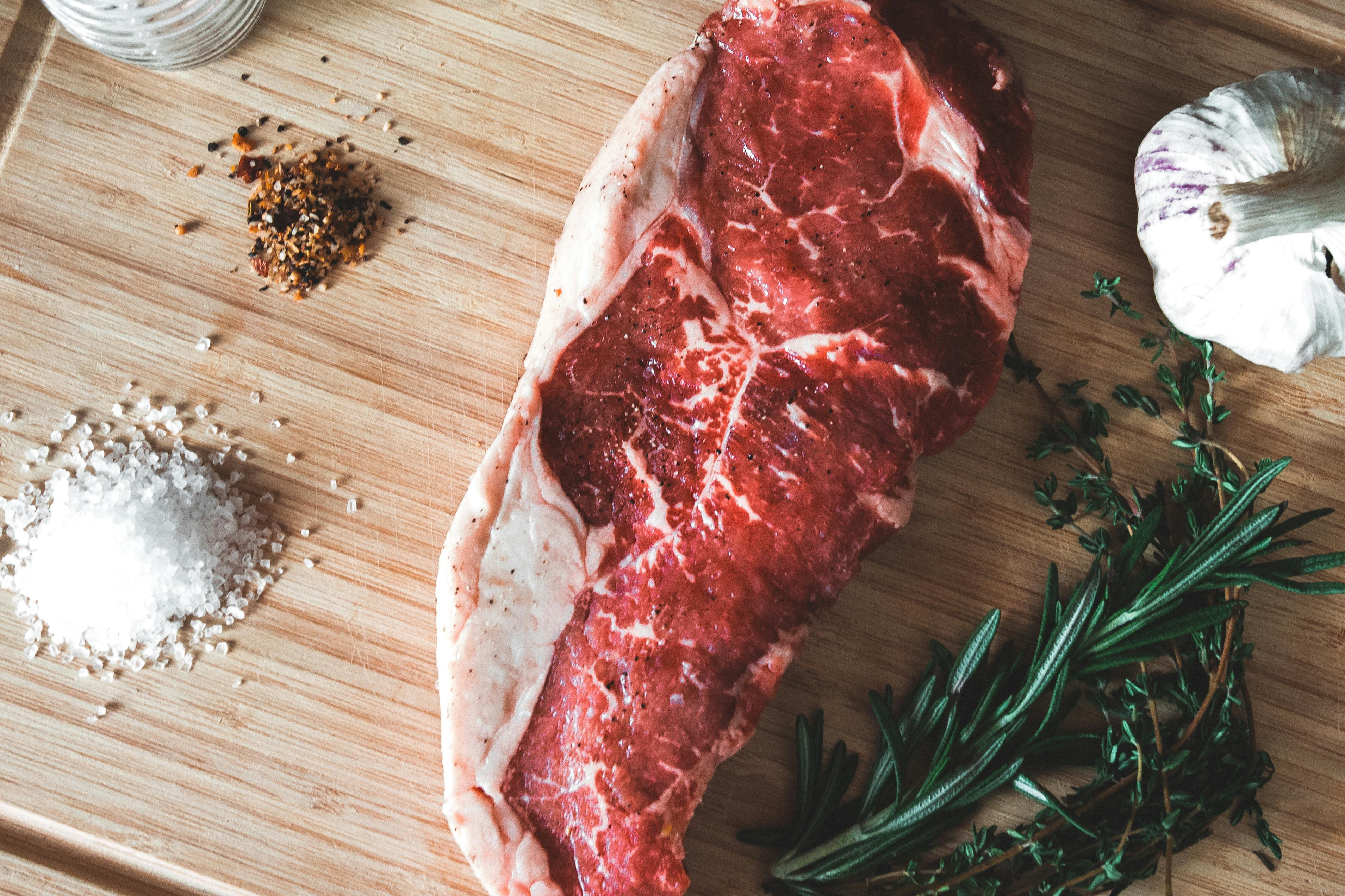 Grilled beef steak served on plate