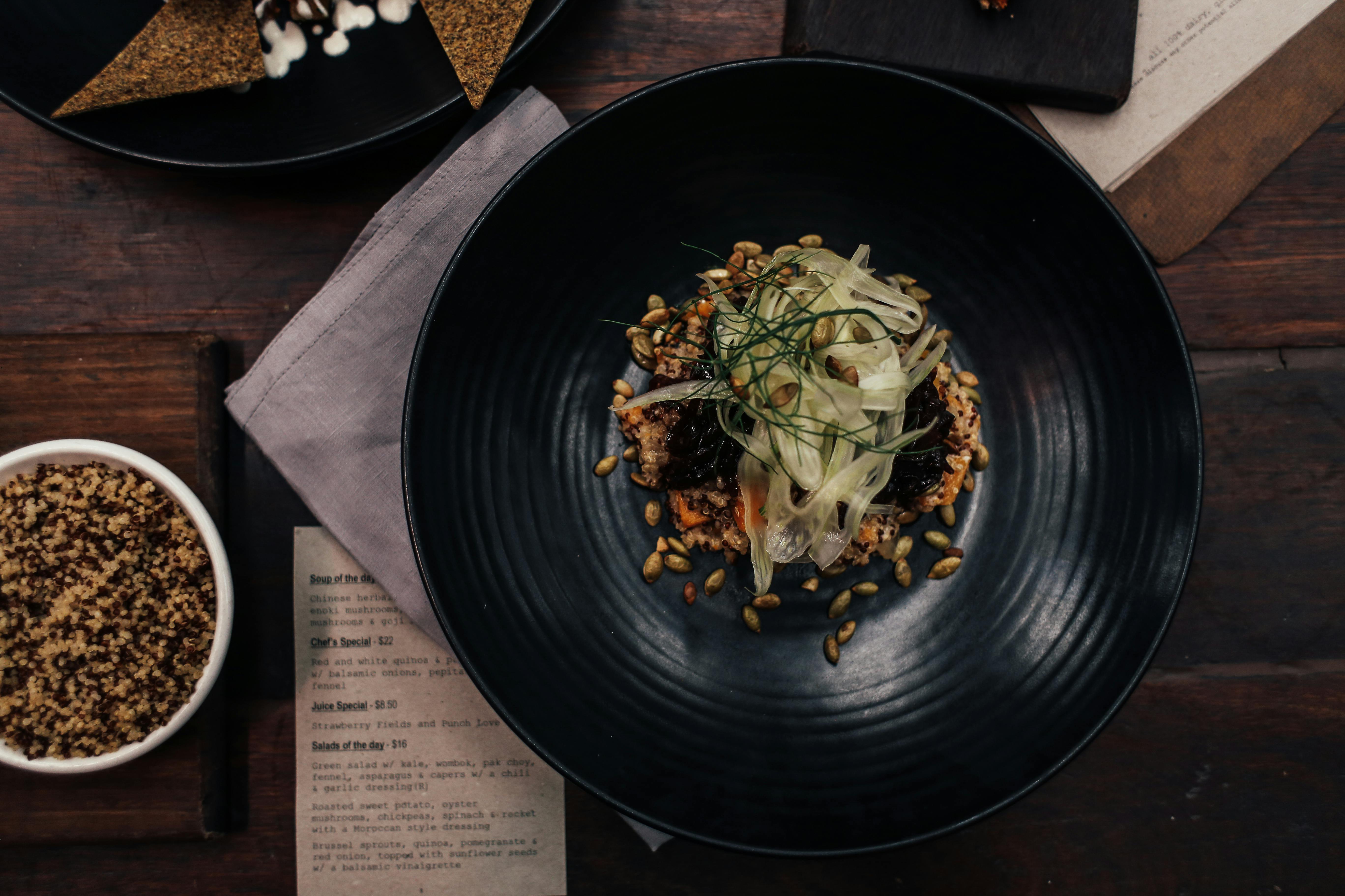 Grilled chicken breast with brown rice, spinach, broccoli, asparagus