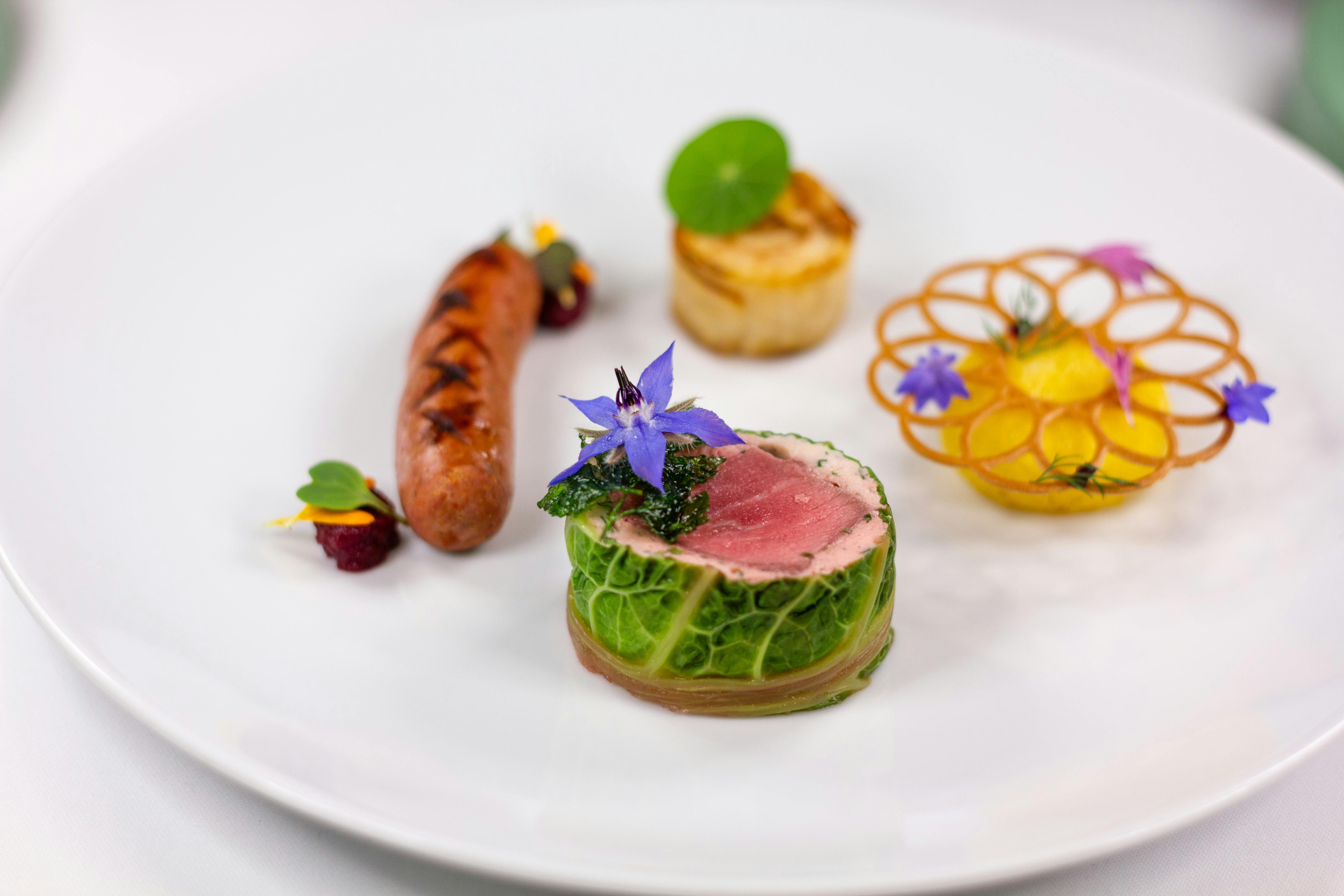 Chicken tikka masala spicy curry meat food in plate with rice.